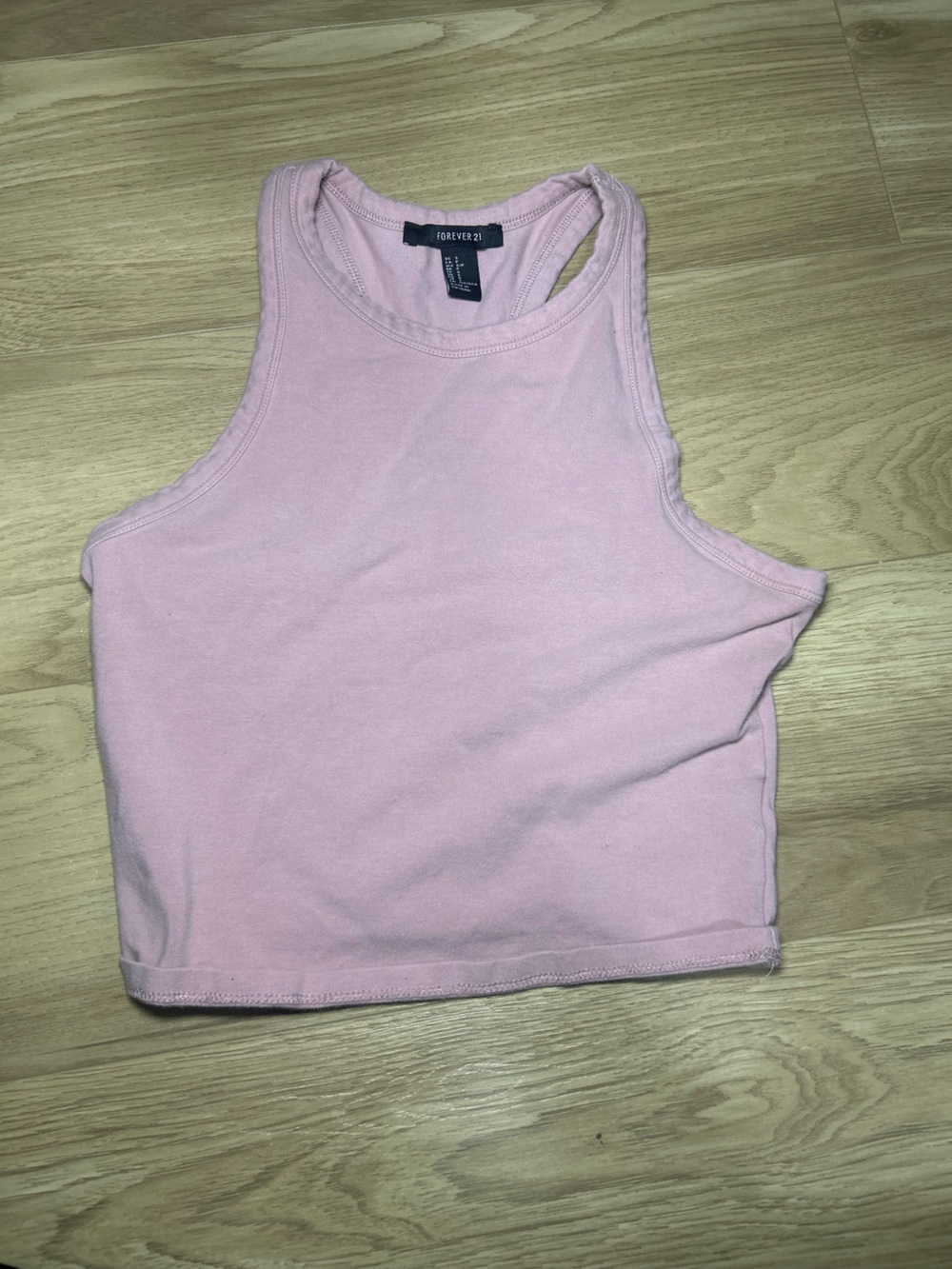 Forever 21 Light Pink Ribbed Crop Tank